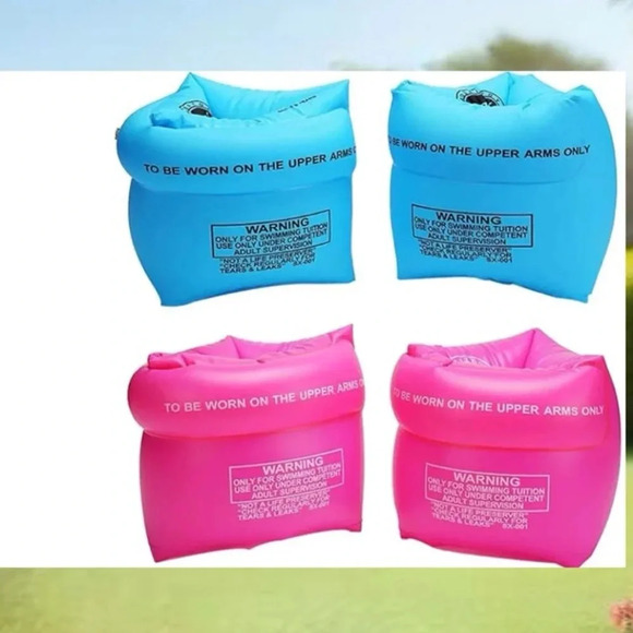 NWT 4 Pack PVC Arm Floaties for Adults Kids Inflatable Swim Arm Bands - Picture 2 of 2